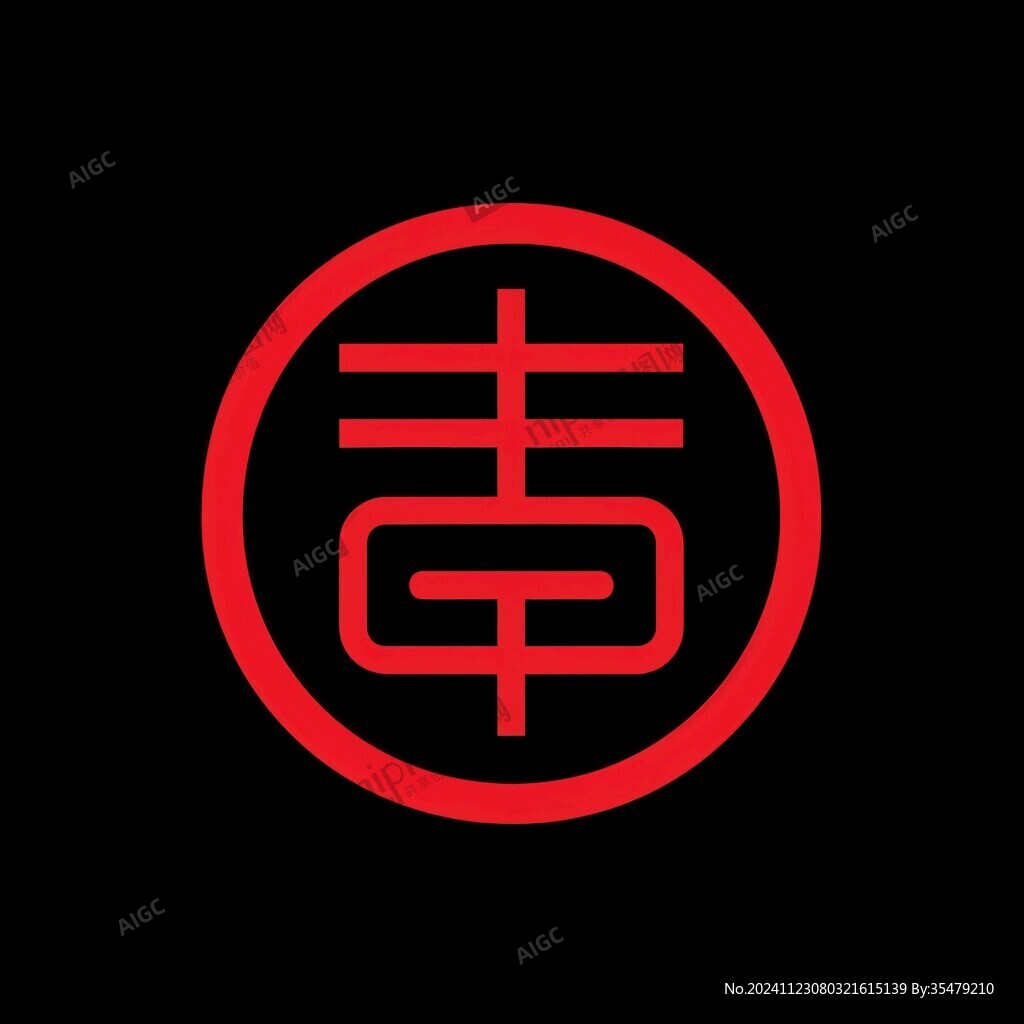 喜字印章logo