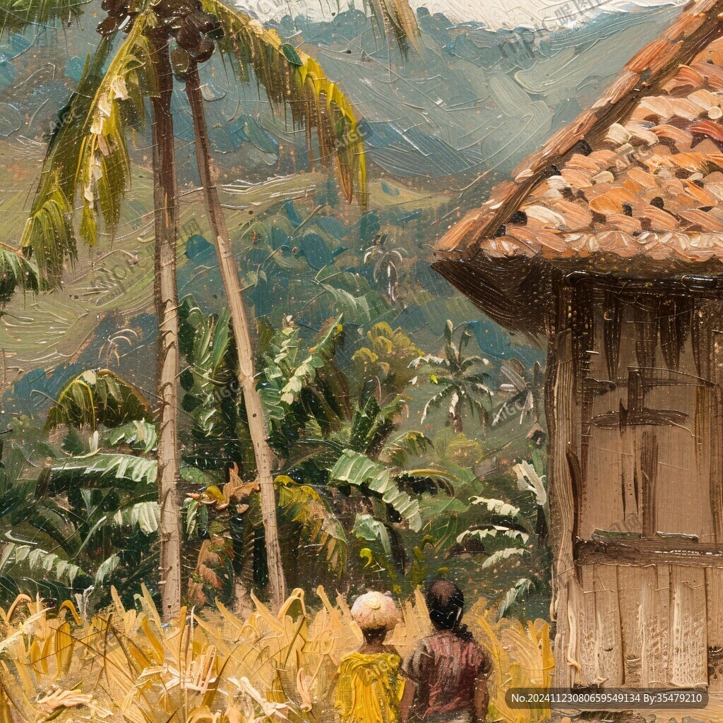 茅草屋插画