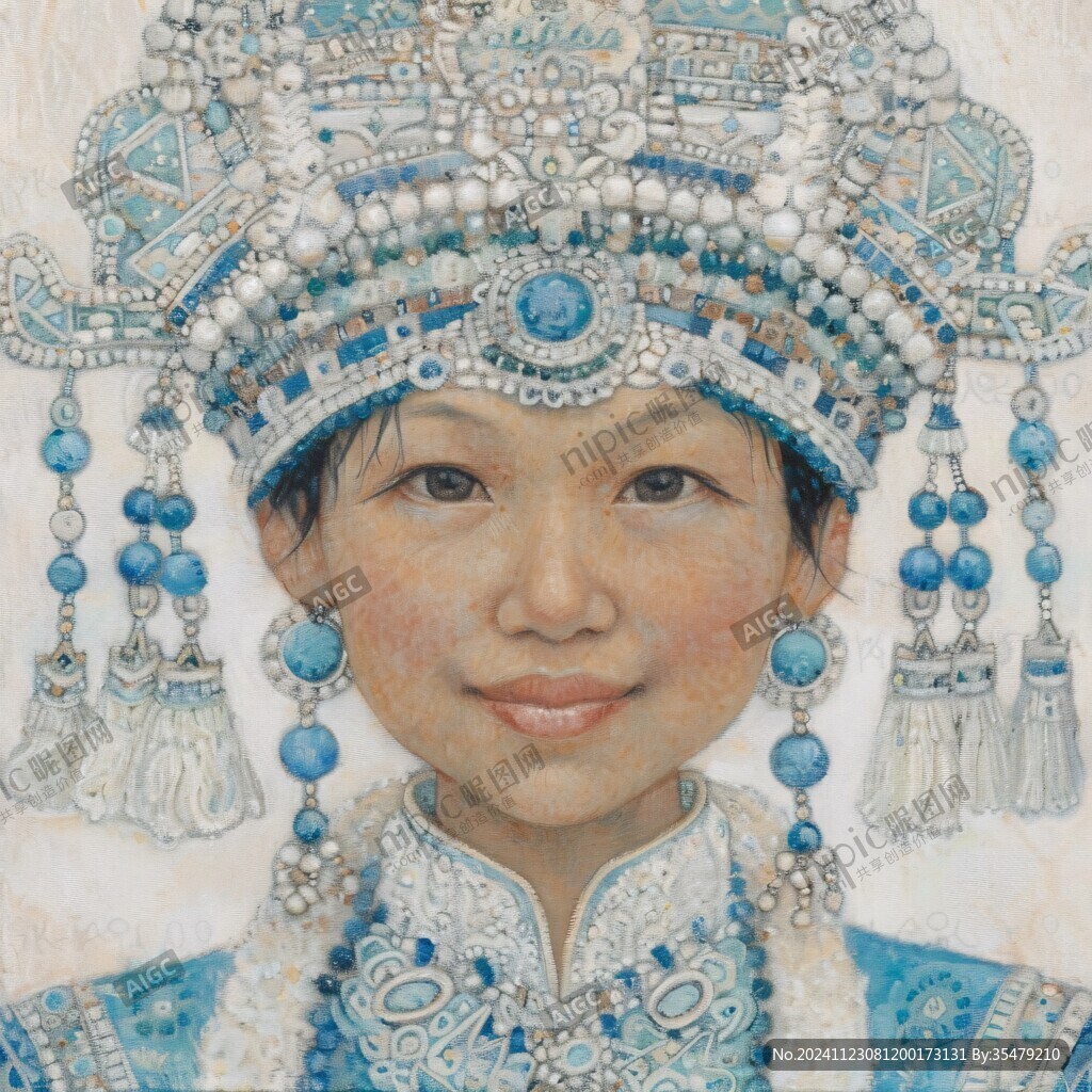 蒙古族女性油画