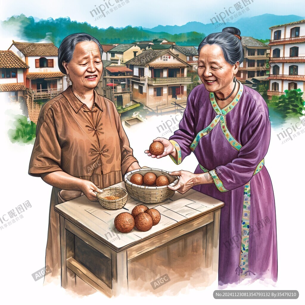 土家蛋包装插画