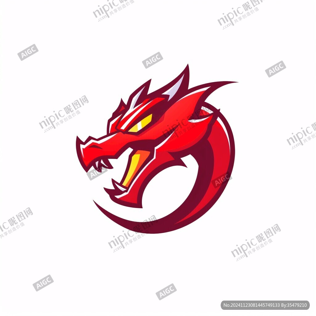 盾牌龙logo设计