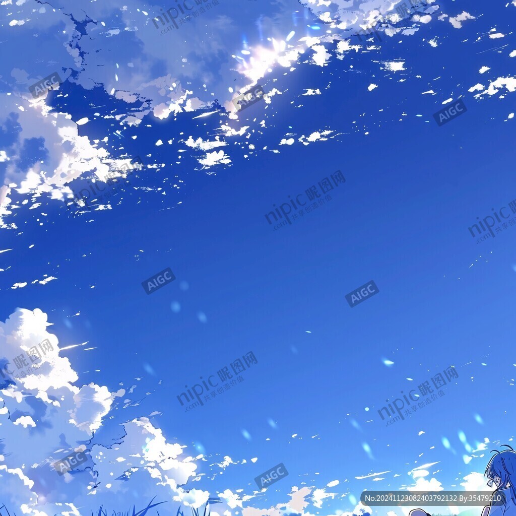 浪漫动漫洁白云朵