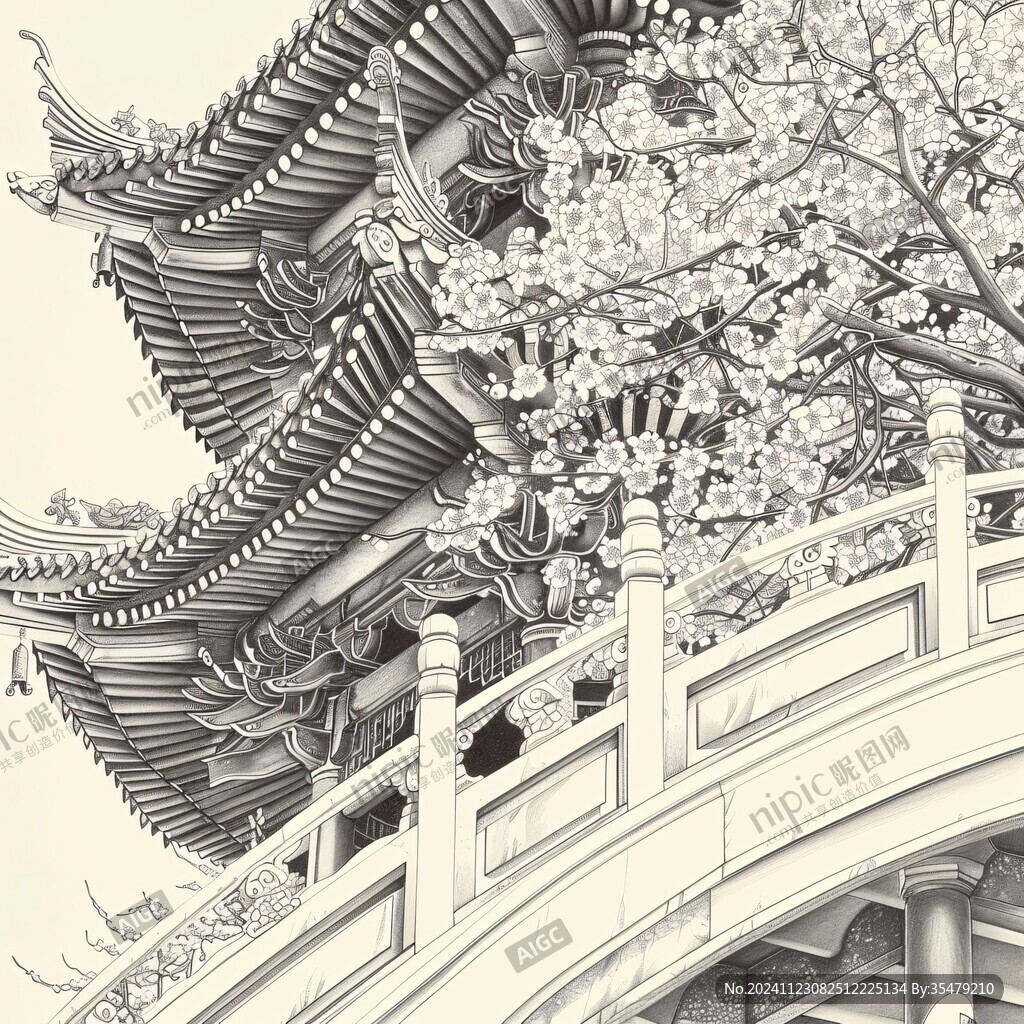 阅江楼线描