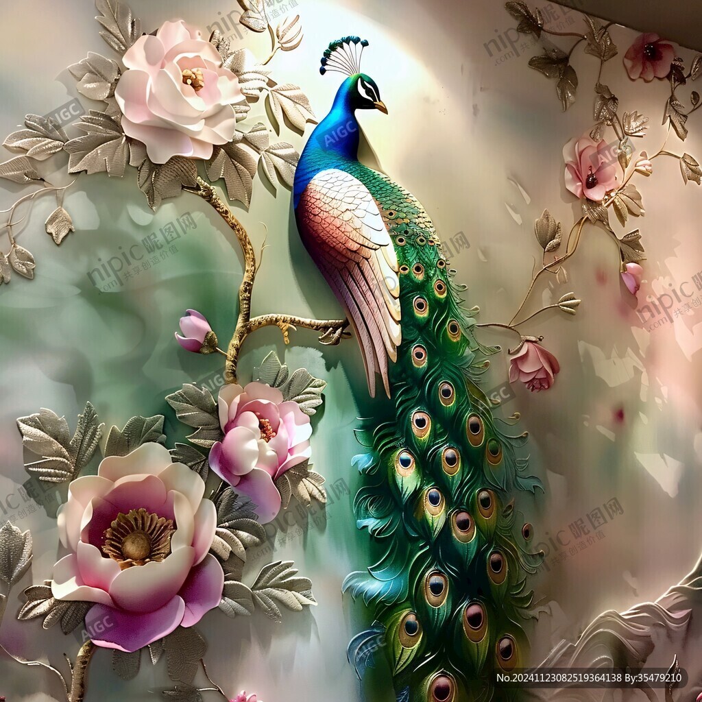 牡丹花凤凰