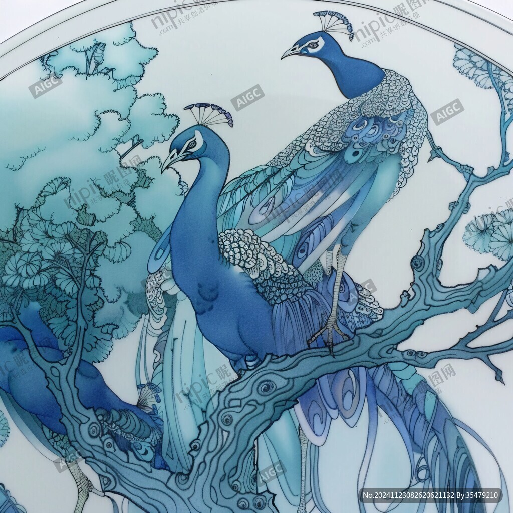 喜鹊瓷盘
