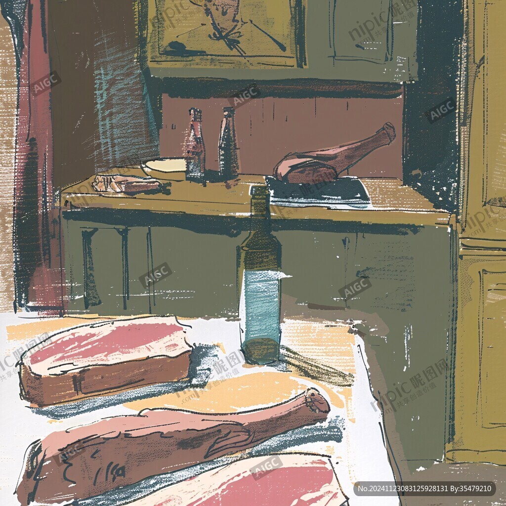 肉铺插画