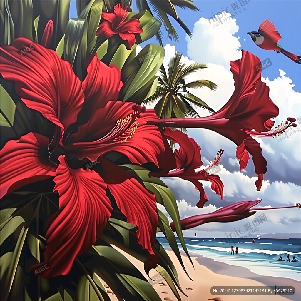 热带风景壁画