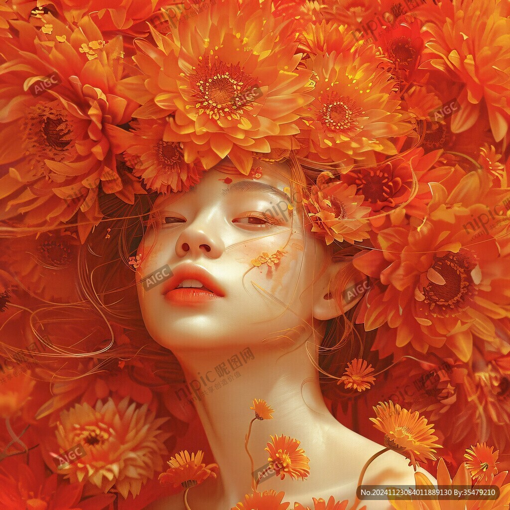 唯美少女与花系列