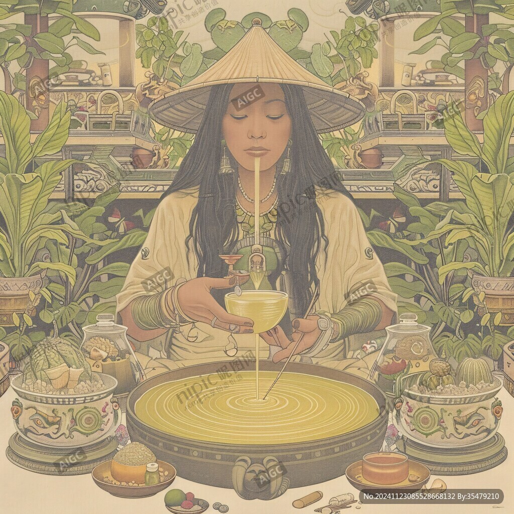越南檬粉插画