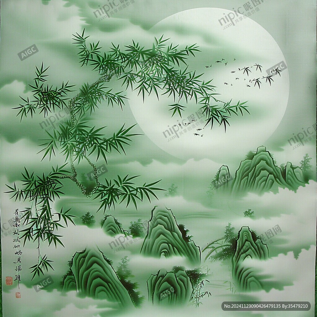 竹韵壁画