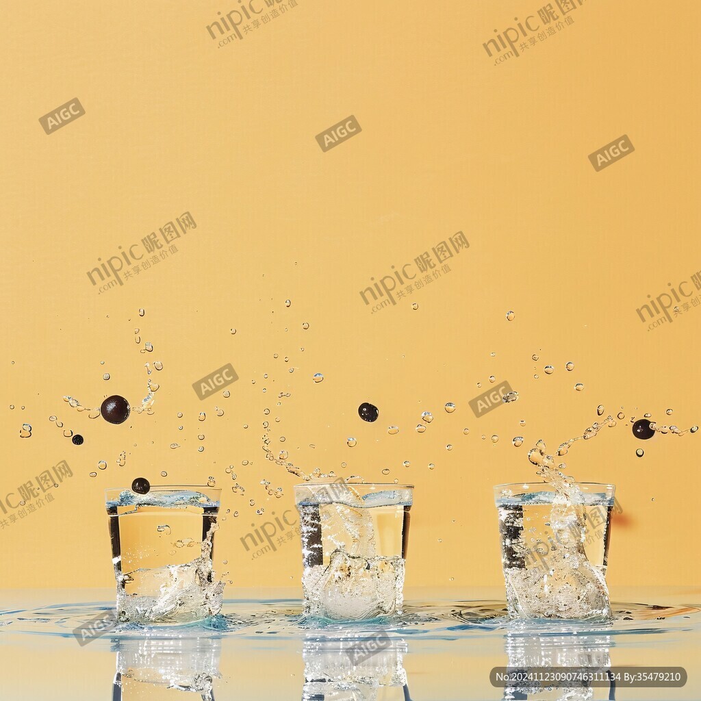 水花四溅的水杯