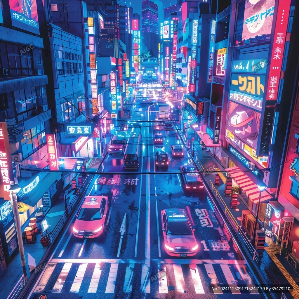 场景赛博插画