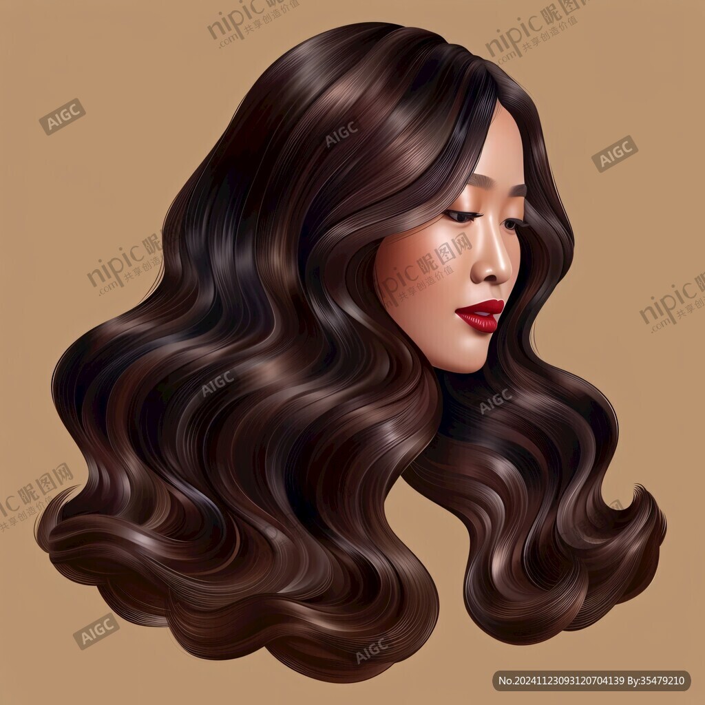 手绘长发美女