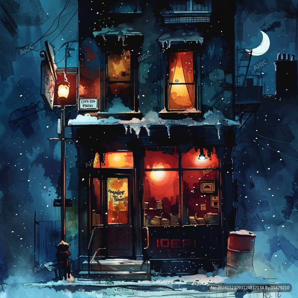 街边小店插画