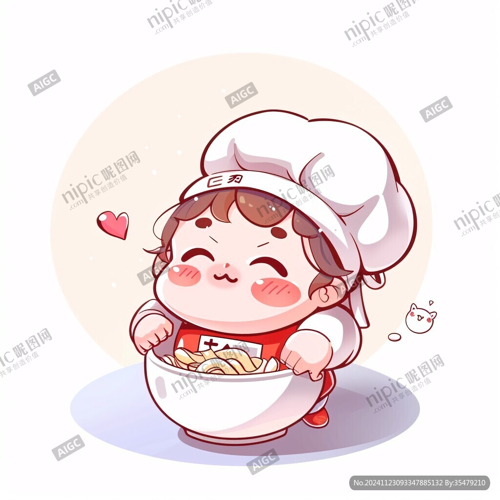 卡通馋嘴小厨师头像