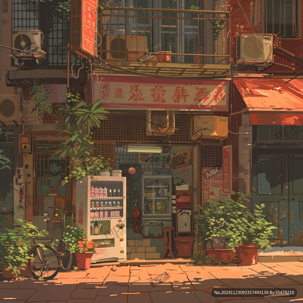街边小店插画
