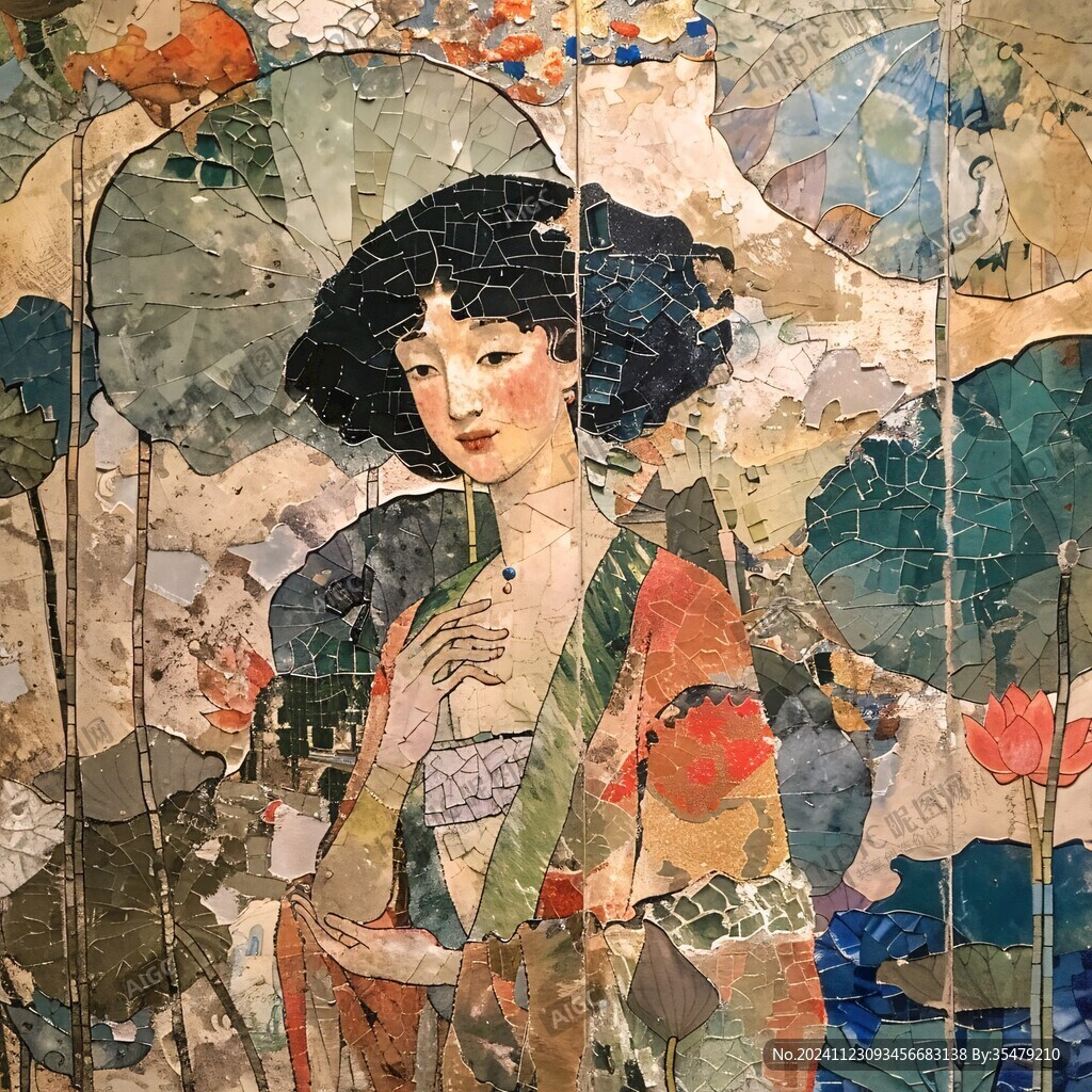 彩色玻璃马赛克肖像
