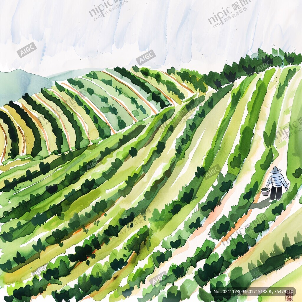 梯田插画