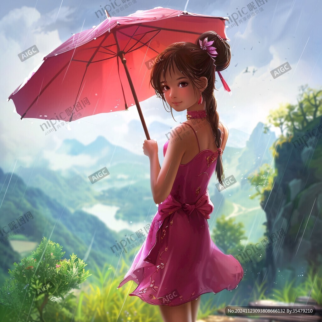 撑伞少女