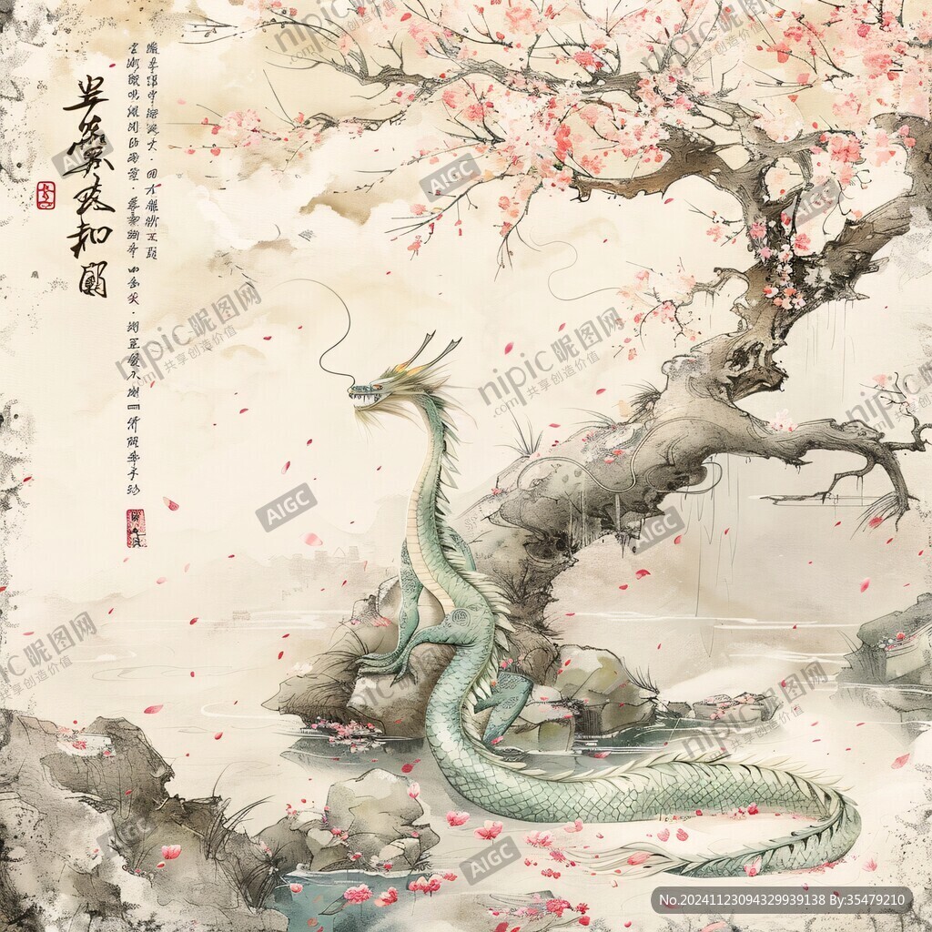 蛇年月份系列插画