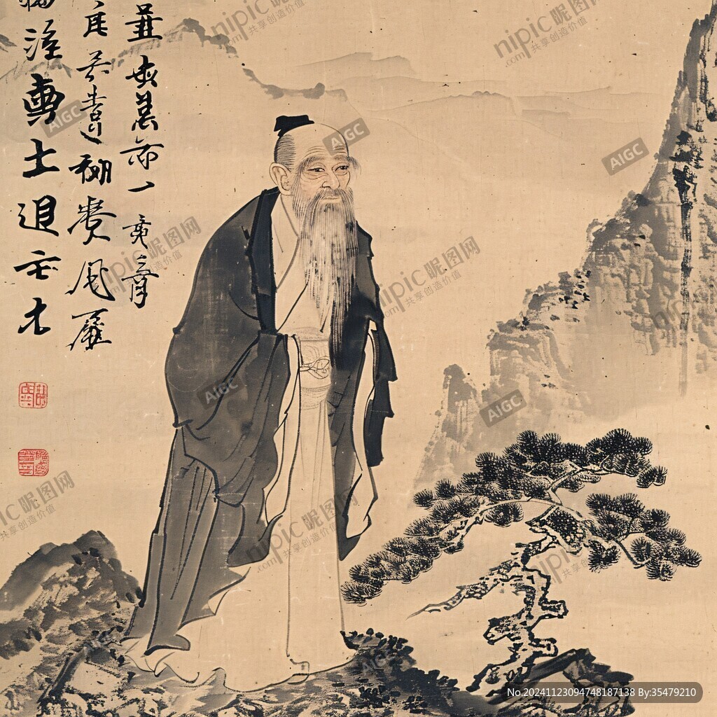 祖冲之像图片素材下载