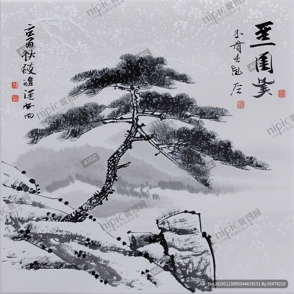 迎客松铁画