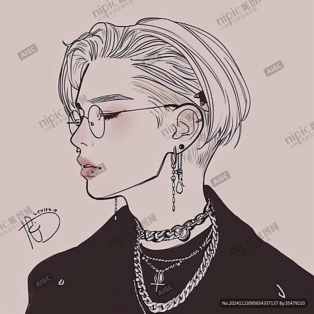 高级感女插画