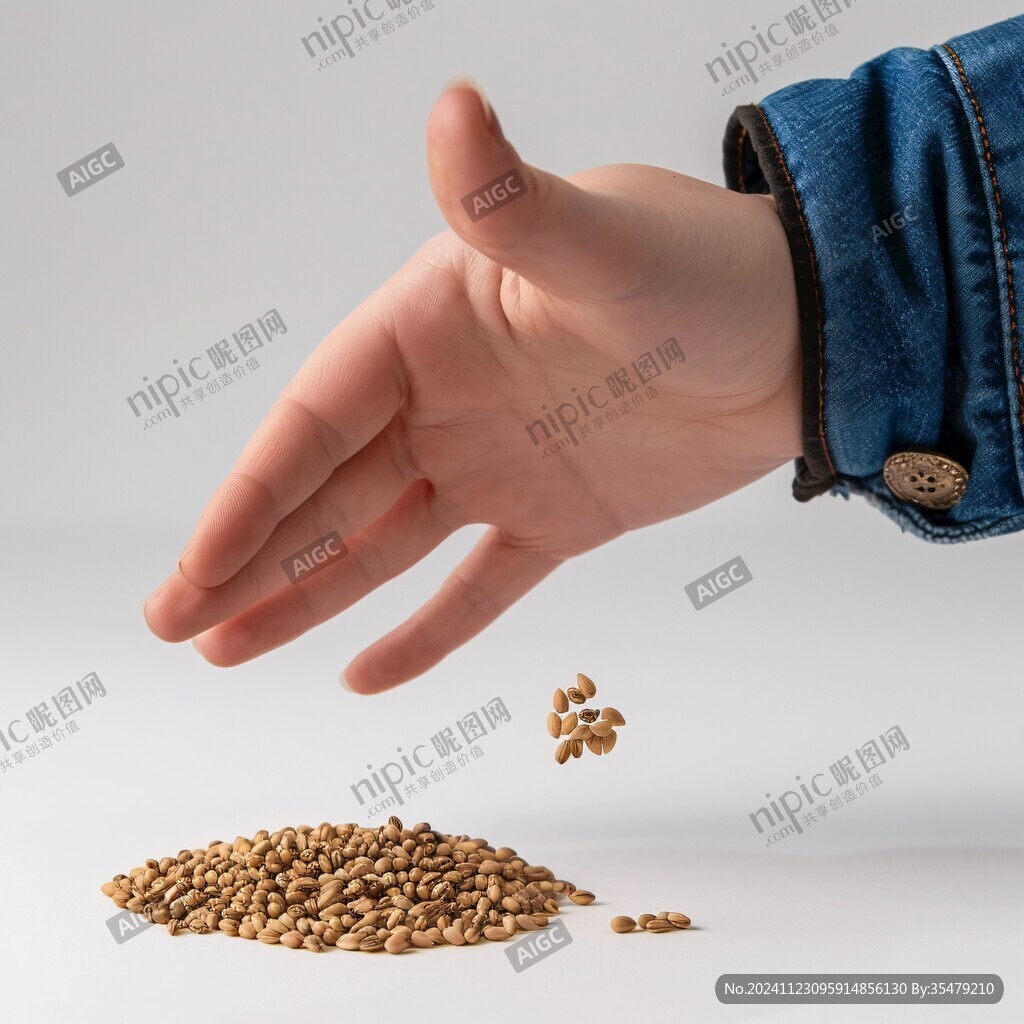 手里黄豆粒