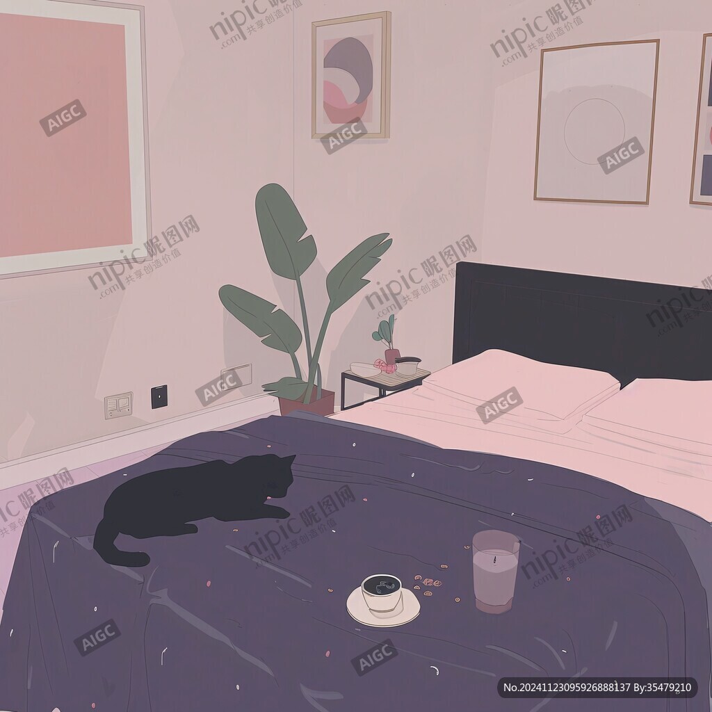 慵懒风简约插画