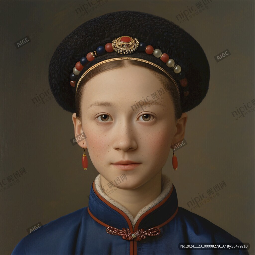 清朝美人插画
