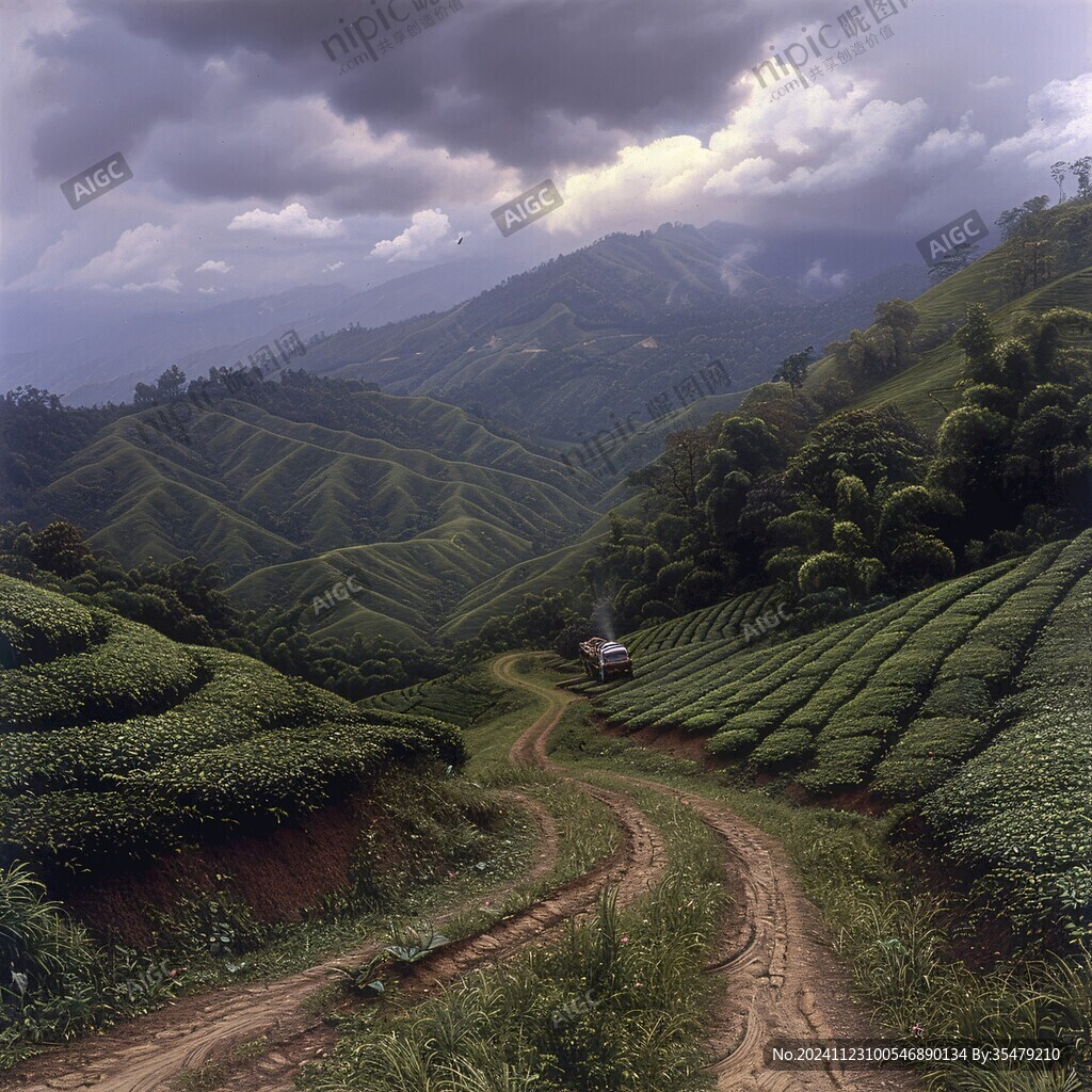 茶园风景装饰画