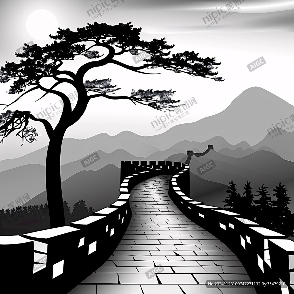 长城风景插画