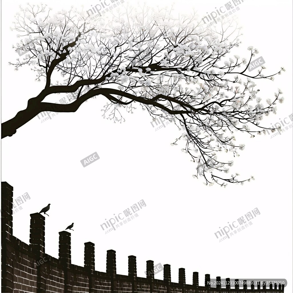 城墙与小树