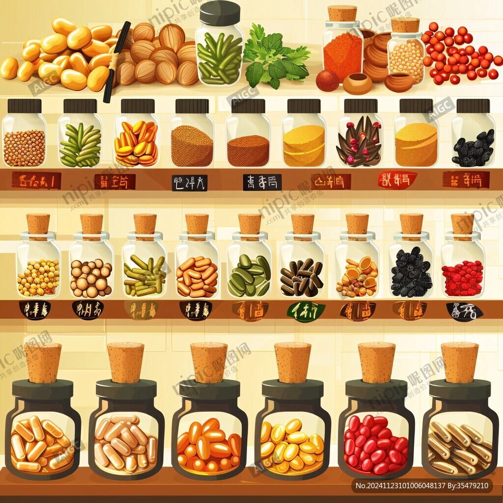 药物食品插画
