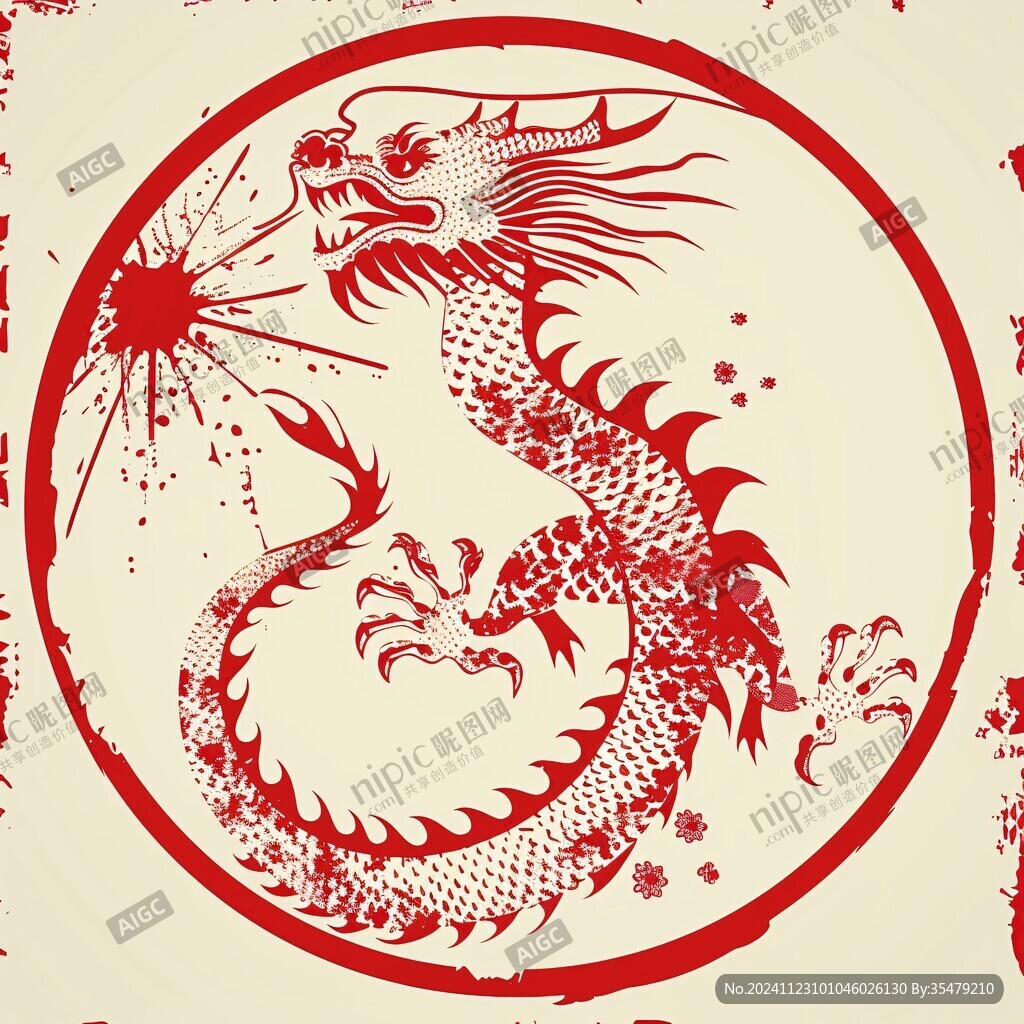圆形龙插画