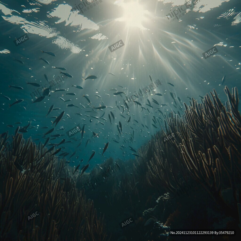 海洋海底鱼群