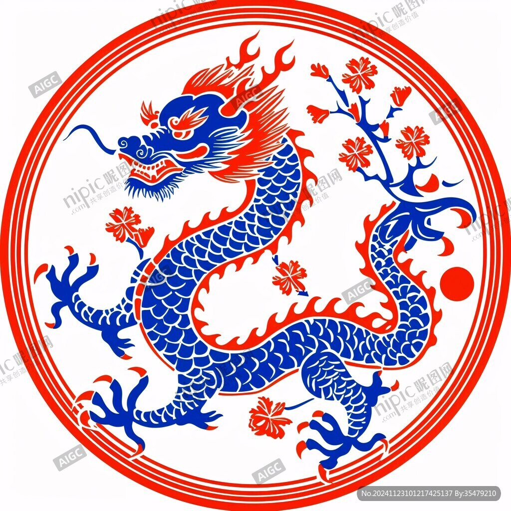 圆形龙纹圆型中式风格
