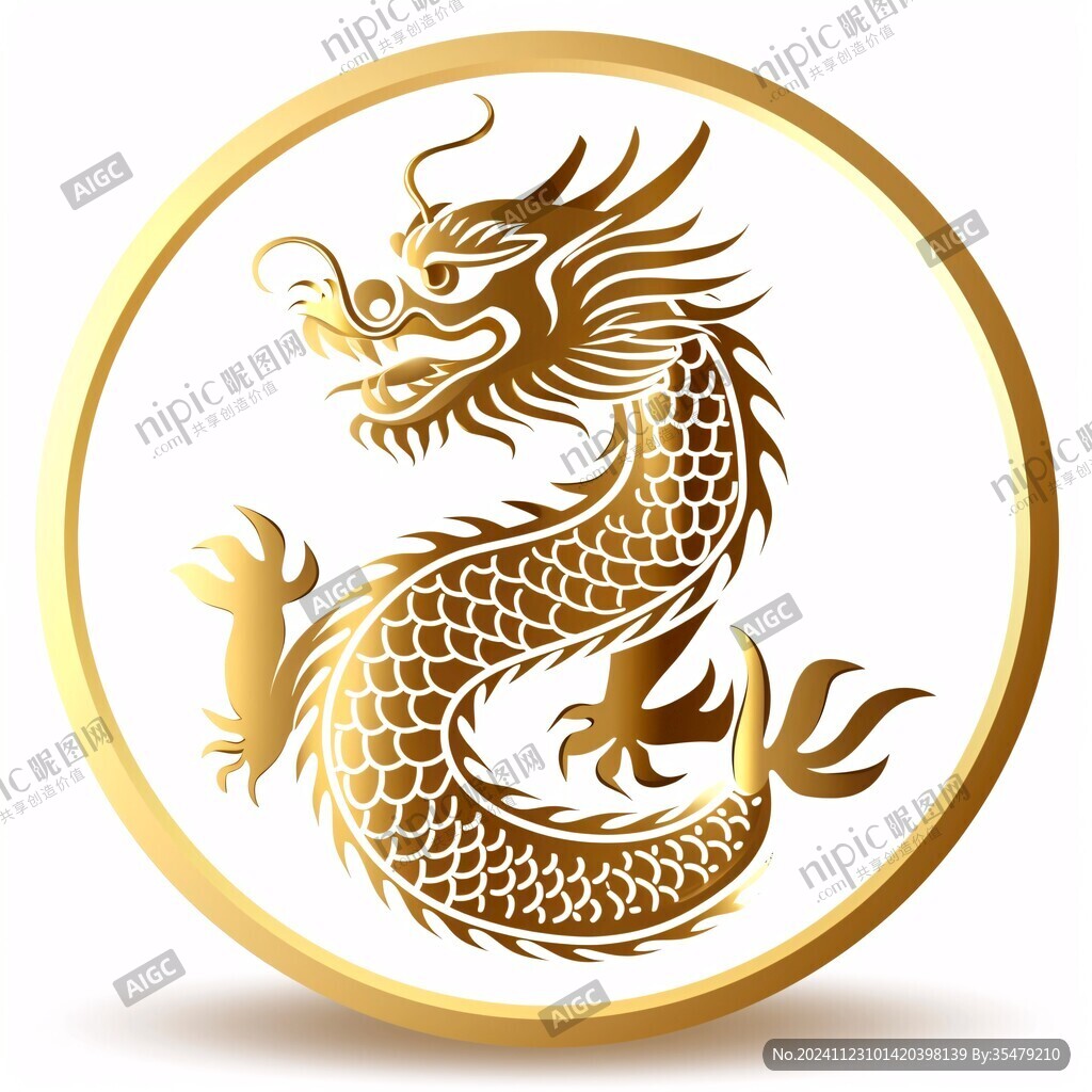 金绘圆龙