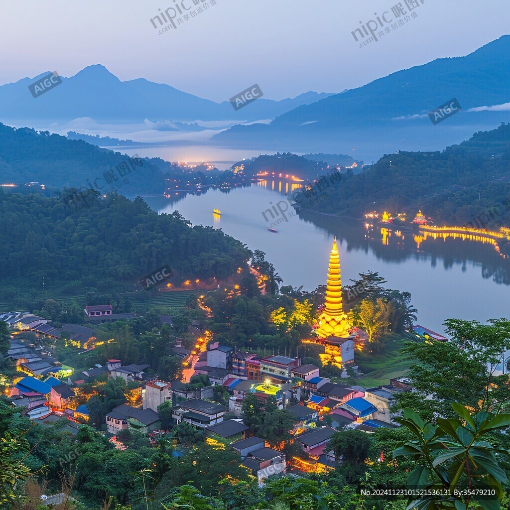 晨曦桃花潭