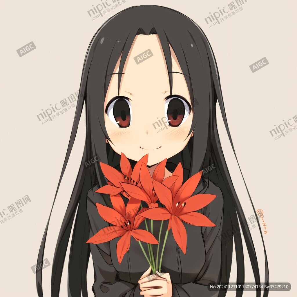 长发少女圆眼