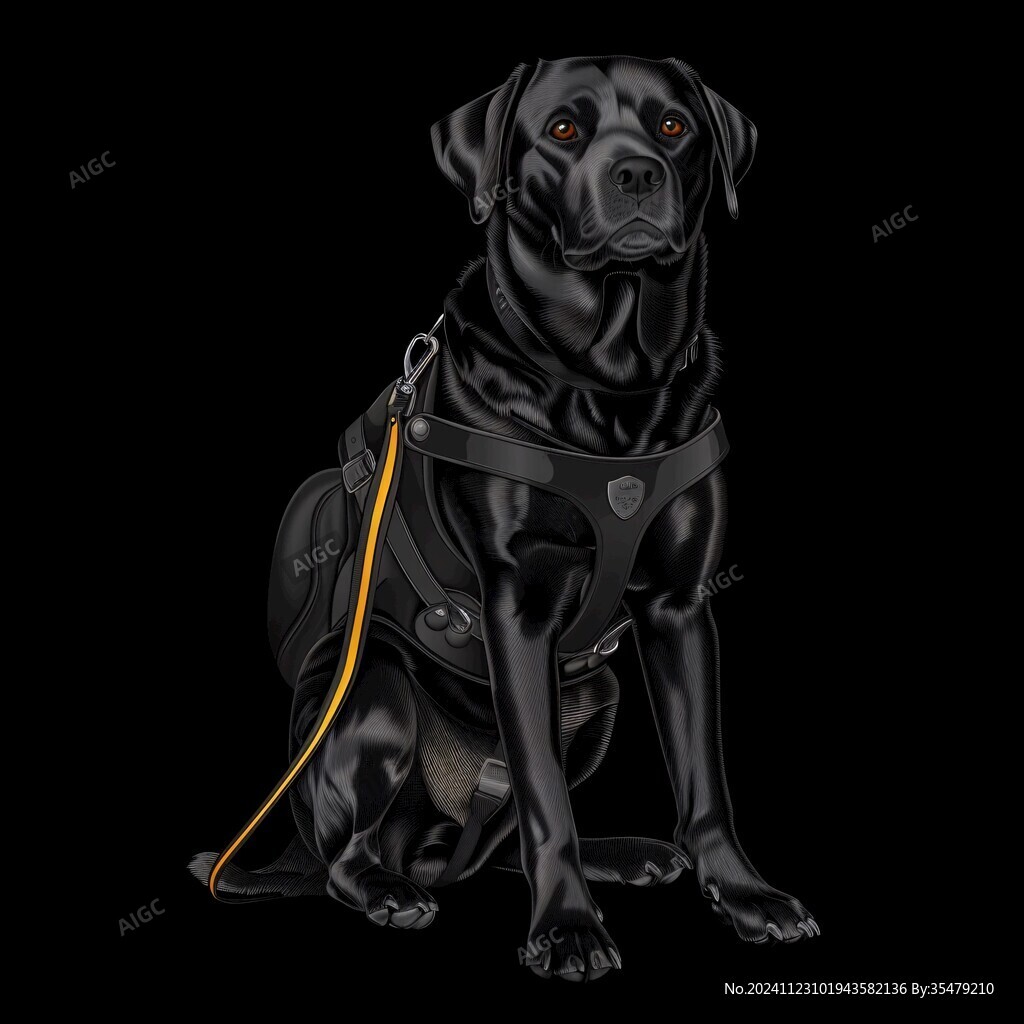 狗狗写实插画