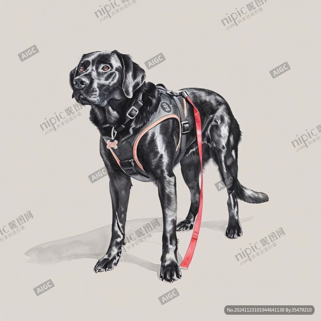 狗狗写实插画