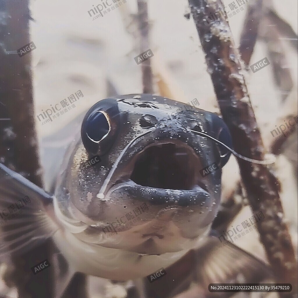 鱼张开嘴特写