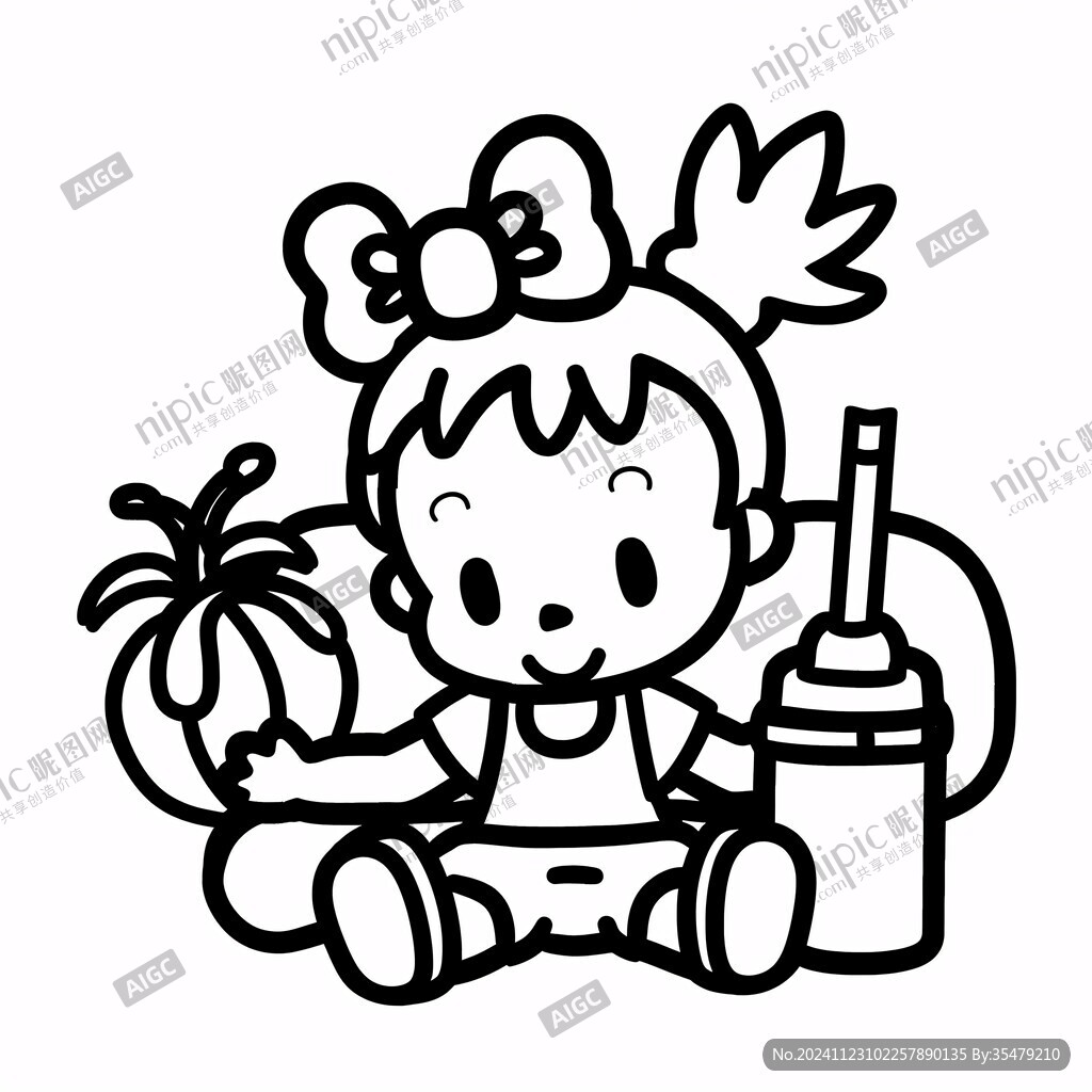 水果女孩简笔画