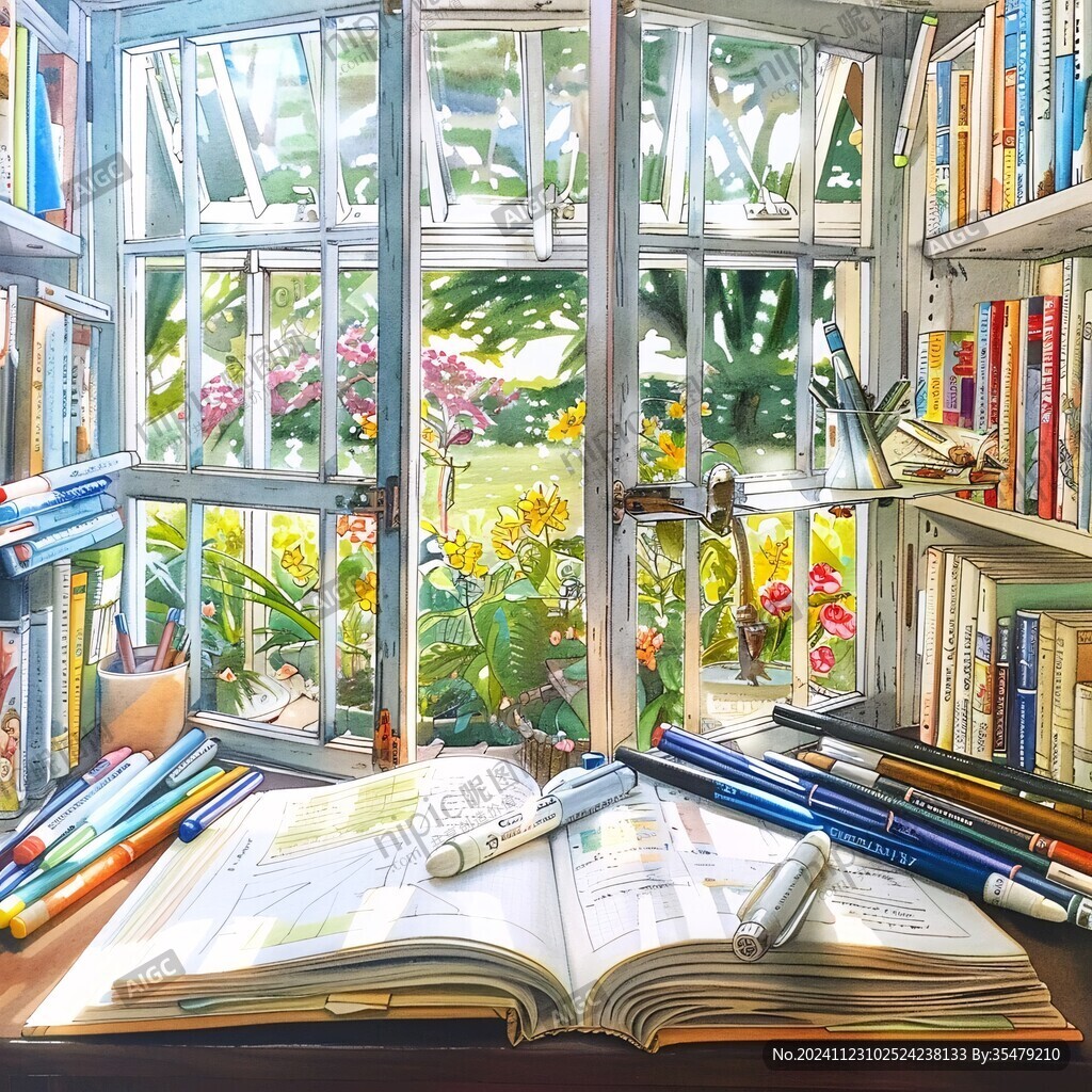 AI创作图山科大图书馆插画 图书馆兰花 图书馆植物 图书馆橱窗 图书馆窗户 图书馆插画 高清书房 杜厦图书馆插画 独图书馆的一角 书房室内场景 ...