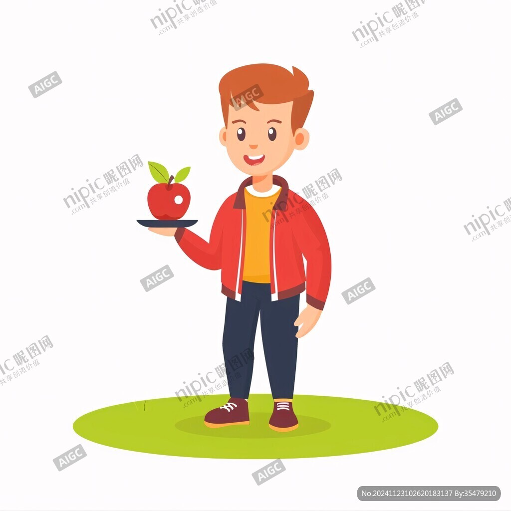 卡通卖水果的小哥哥