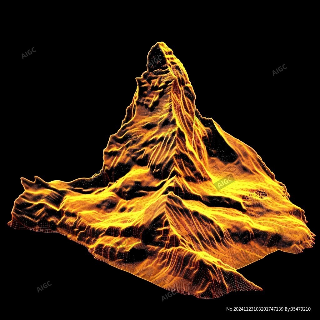 金色山脉3d立体山脉