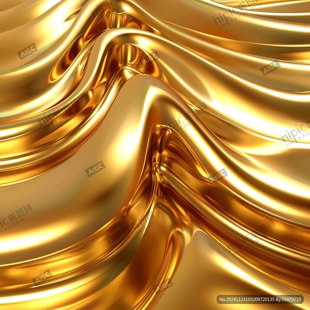 金色抽象流体纹理背景