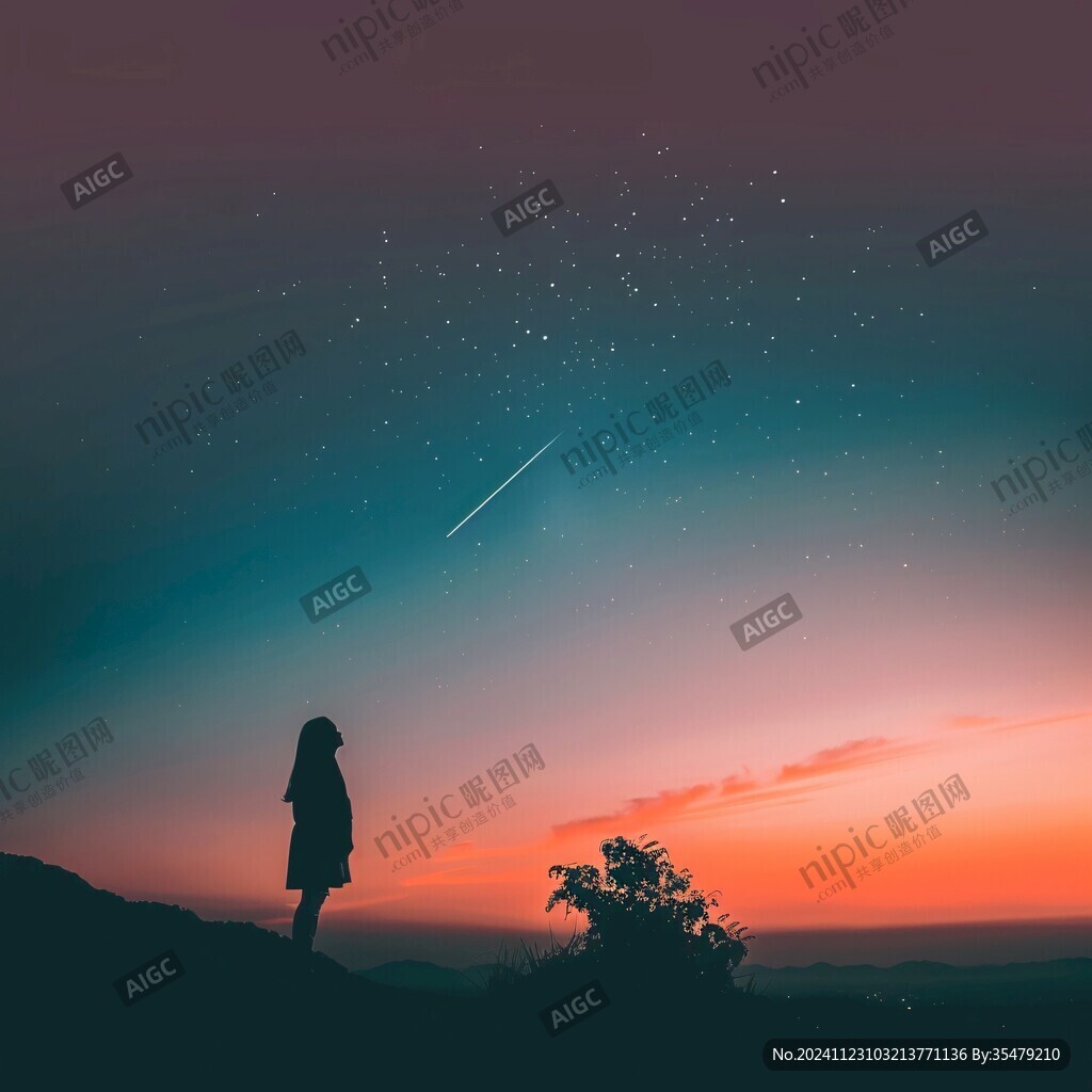 创意夜晚星点流星