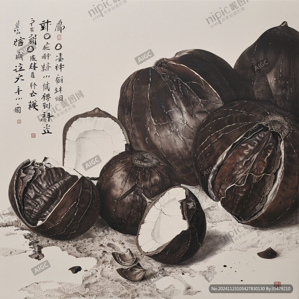 炒板栗意境画